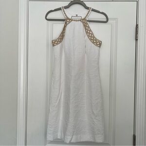 Women’s new Lilly Pulitzer resort white pearl stretch shift dress size 0